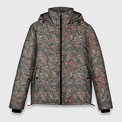 Куртка зимняя мужская Этнический узор геометрия, цвет: 3D-черный