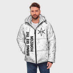 Куртка зимняя мужская Bring Me the Horizon glitch на светлом фоне: надпи, цвет: 3D-черный — фото 2