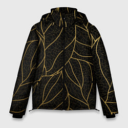 Куртка зимняя мужская Золотые листья градиент, цвет: 3D-черный