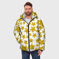 Куртка зимняя мужская Жёлтые звезды, цвет: 3D-черный — фото 2