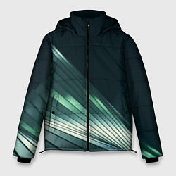 Куртка зимняя мужская Геометрические сияющие металлические листы, цвет: 3D-черный