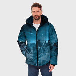 Куртка зимняя мужская Снежные горные вершины, цвет: 3D-красный — фото 2