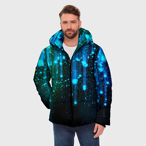 Мужская зимняя куртка Space - starfall / 3D-Красный – фото 3