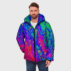 Куртка зимняя мужская Разноцветная импрессивная композиция, цвет: 3D-черный — фото 2