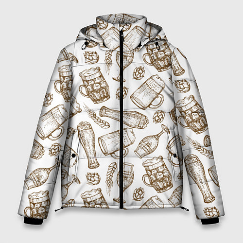 Мужская зимняя куртка Beer - hops and malt / 3D-Светло-серый – фото 1