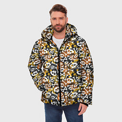 Куртка зимняя мужская Череп и абстрактные фигуры, цвет: 3D-светло-серый — фото 2
