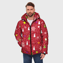 Куртка зимняя мужская Red new year, цвет: 3D-светло-серый — фото 2