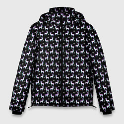 Куртка зимняя мужская Glitch свитер с оленями, цвет: 3D-черный