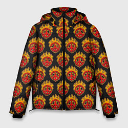 Куртка зимняя мужская Огненный знак мира, цвет: 3D-черный