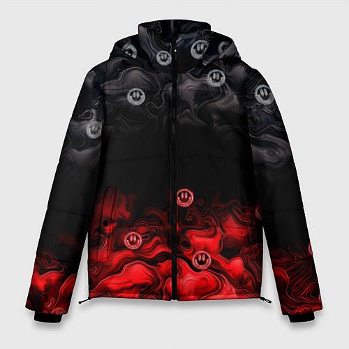 Мужская зимняя куртка Генезис абстракция и смайлы / 3D-Черный – фото 1