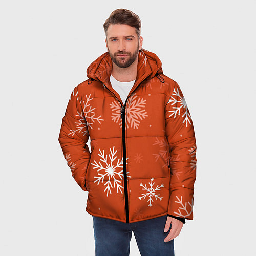 Мужская зимняя куртка Orange snow / 3D-Красный – фото 3