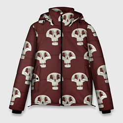 Куртка зимняя мужская Узор улыбающиеся черепочки, цвет: 3D-черный