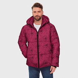 Куртка зимняя мужская Узор в виде роз, цвет: 3D-красный — фото 2