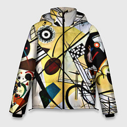 Куртка зимняя мужская Поперечная линия - Василий Кандинский, цвет: 3D-светло-серый