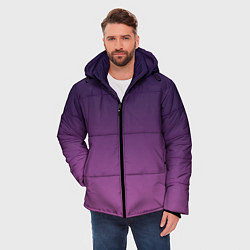 Куртка зимняя мужская Пурпурный-лиловый градиент, цвет: 3D-черный — фото 2