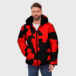 Куртка зимняя мужская Черно-красный авторский арт, цвет: 3D-черный — фото 2