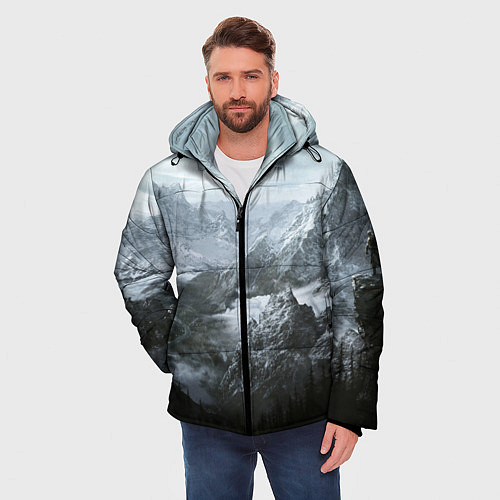 Мужская зимняя куртка Природа Скайрима / 3D-Красный – фото 3