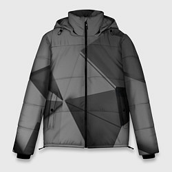 Куртка зимняя мужская Серые геометрические фигуры, цвет: 3D-светло-серый