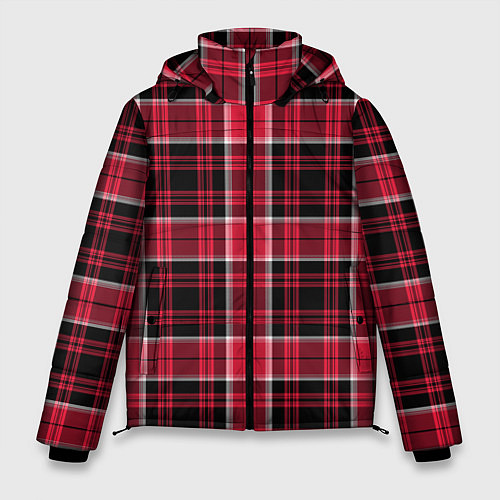 Мужская зимняя куртка Тартан красный / 3D-Светло-серый – фото 1