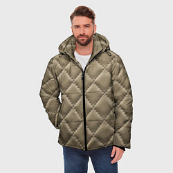 Куртка зимняя мужская Стёганая кожа - fashion texture, цвет: 3D-черный — фото 2