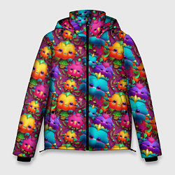 Куртка зимняя мужская Паттерн веселые Маленькие Монстры, цвет: 3D-светло-серый
