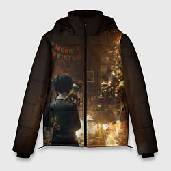Куртка зимняя мужская Уэнсдэй поджог, цвет: 3D-светло-серый