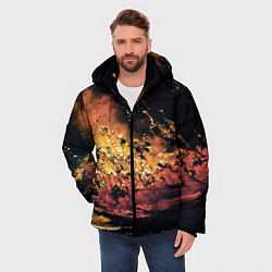 Куртка зимняя мужская Горящее черное море маслом, цвет: 3D-светло-серый — фото 2