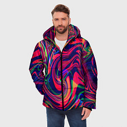 Куртка зимняя мужская Яркие волны, цвет: 3D-красный — фото 2
