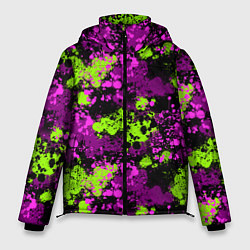 Куртка зимняя мужская Брызги и кляксы, цвет: 3D-черный