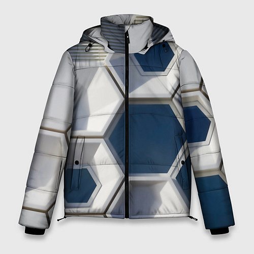 Мужская зимняя куртка Кубический мир / 3D-Светло-серый – фото 1