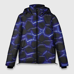 Куртка зимняя мужская Синий неон и плиты, цвет: 3D-красный