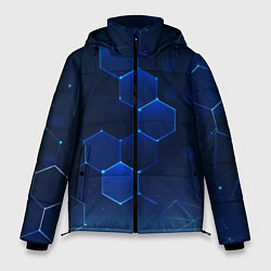 Куртка зимняя мужская Абстрактная сетка, цвет: 3D-черный