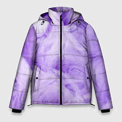 Куртка зимняя мужская Абстрактный фиолетовый облачный дым, цвет: 3D-светло-серый