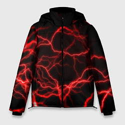 Куртка зимняя мужская Молнии гроза ночь, цвет: 3D-светло-серый