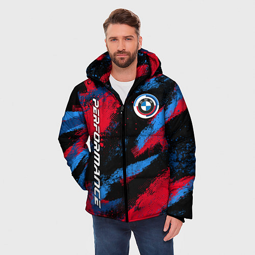 Мужская зимняя куртка Бмв - цвета м серии / 3D-Красный – фото 3
