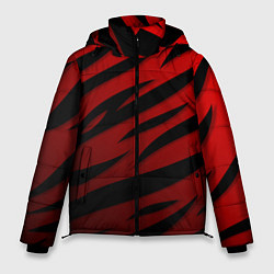 Куртка зимняя мужская Красный градиент - языки пламени, цвет: 3D-красный