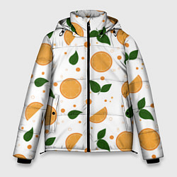 Мужская зимняя куртка Апельсины с листьями