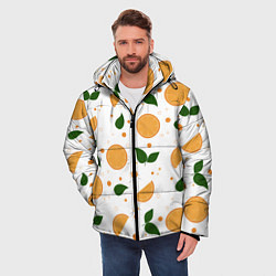 Куртка зимняя мужская Апельсины с листьями, цвет: 3D-красный — фото 2