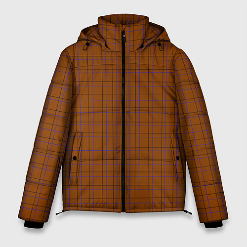 Мужская зимняя куртка Темные клетки / 3D-Светло-серый – фото 1