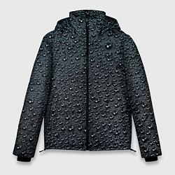 Куртка зимняя мужская Блестящие мокрые капли на темном чёрном фоне, цвет: 3D-черный
