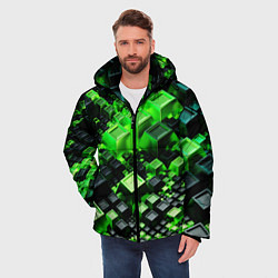 Куртка зимняя мужская Броня крипера из майнкрафт, цвет: 3D-светло-серый — фото 2