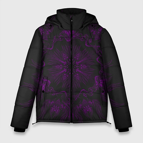 Мужская зимняя куртка Фиолетовый узор / 3D-Светло-серый – фото 1