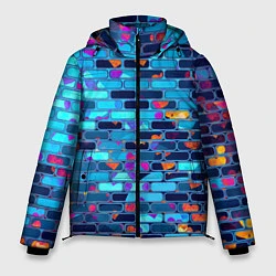 Куртка зимняя мужская Кирпичные сердца, цвет: 3D-черный