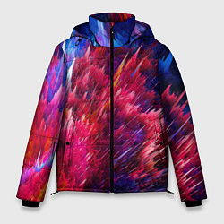 Куртка зимняя мужская Красно-синие брызги краски, цвет: 3D-светло-серый