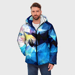 Куртка зимняя мужская Polygon blue abstract collection, цвет: 3D-светло-серый — фото 2