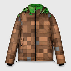 Куртка зимняя мужская Блоки майнкрафта, цвет: 3D-красный