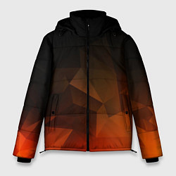 Куртка зимняя мужская Абстрактное пламя, цвет: 3D-черный