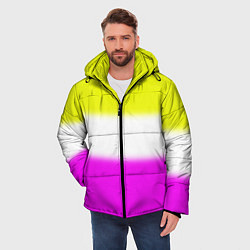 Куртка зимняя мужская Трехцветный размытый фон, цвет: 3D-светло-серый — фото 2