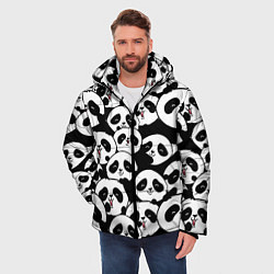 Куртка зимняя мужская Весёлые панды, цвет: 3D-красный — фото 2