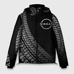Куртка зимняя мужская Nissan tire tracks, цвет: 3D-черный